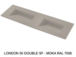 Plan vasque double lavabo, sur mesure : L 120 à 201 x P 40 à 51 cm, finition lisse, 10 couleurs au choix, Anti bactérien, résine Akrytan® teinté dans la masse, Livraison Offerte.